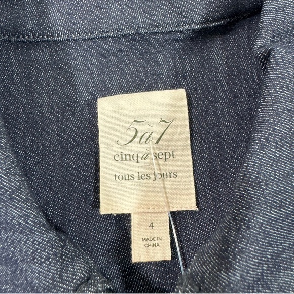 Cinq A Sept Violet Mini Denim Dress Size 4 Long Sleeve - Picture 5 of 9